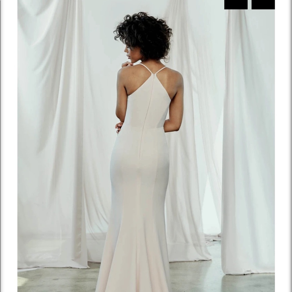 Amsale Taryn Mauve Crepe Dress - Picture 6 of 11